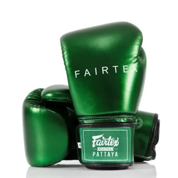 Fairtex Rękawice Bokserskie ze skóry syntetycznej BGV22 Metalic Zielone
