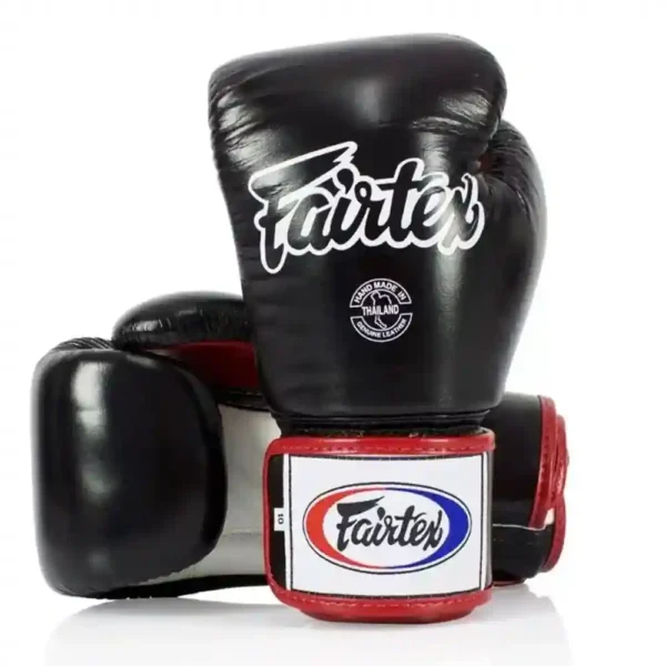 Fairtex Rękawice Bokserskie ze skóry naturalnej BGV1 Czarne/Białe/Czerwone