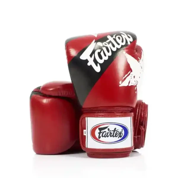 Fairtex Rękawice Bokserskie ze skóry naturalnej BGV1 Nation Czerwone