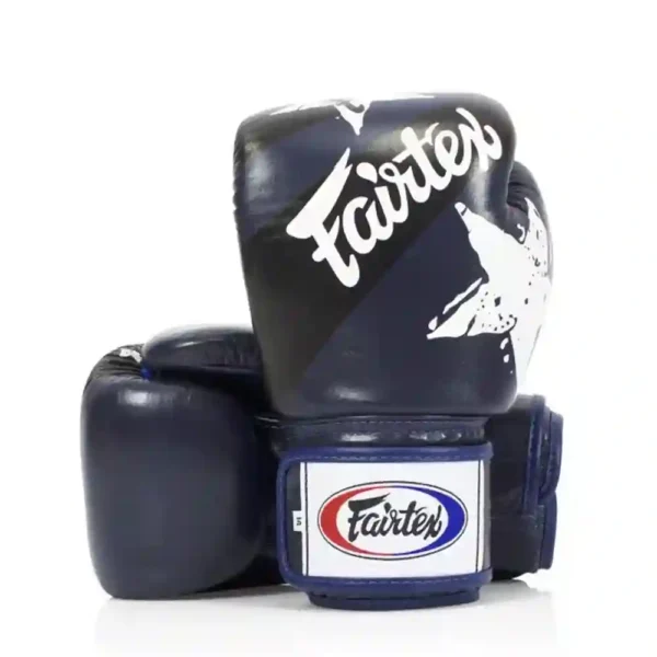 Fairtex Rękawice Bokserskie ze skóry naturalnej BGV1 Nation Niebieskie