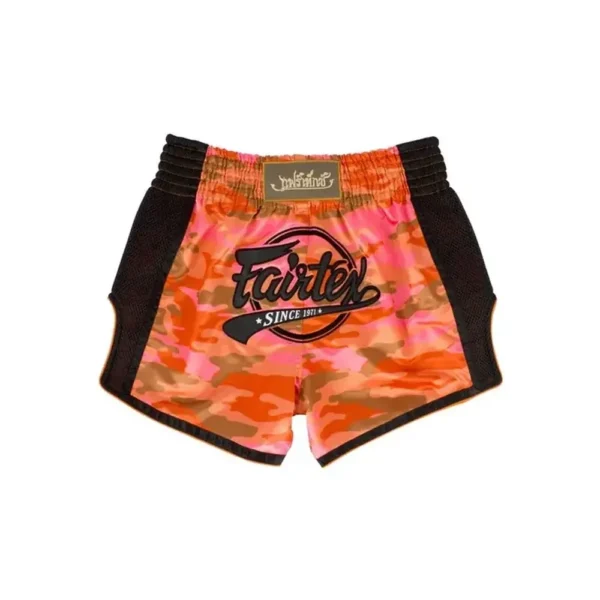 Fairtex Spodenki Muay Thai Camo BS1711 Pomarańczowe/Czarne