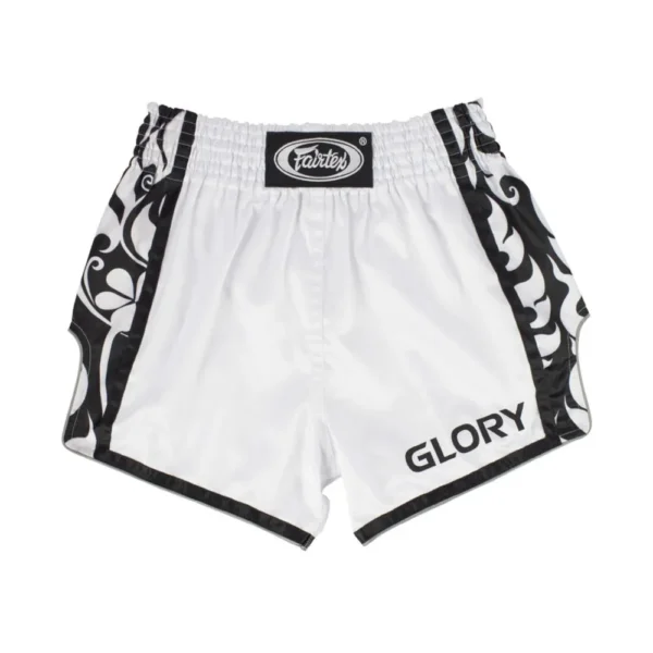 Fairtex Spodenki Muay Thai BSG3 Glory Białe/Czarne