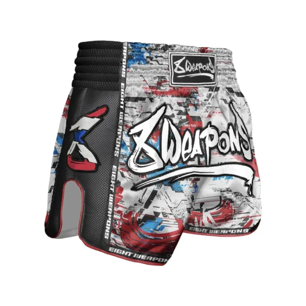 8 WEAPONS spodenki Muay Thai, Cut like a Blade 2.0, białe