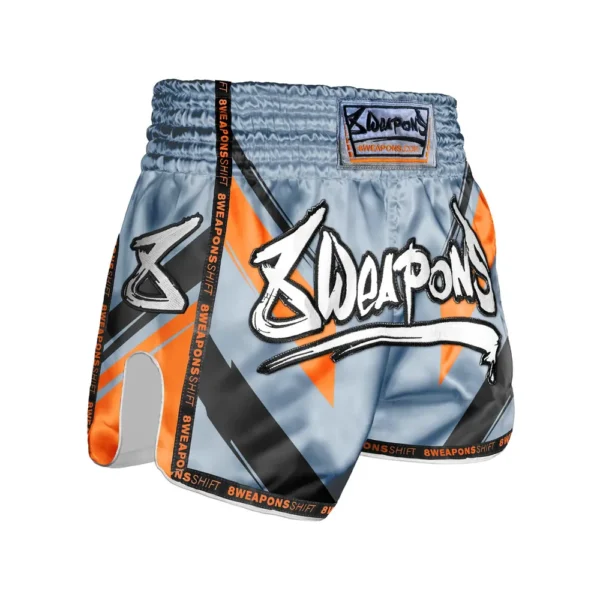 8 WEAPONS Spodenki Muay Thai Shift szaro-lodowe