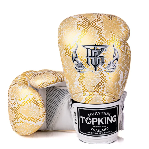 rękawice bokserskie top king super star snake air złote