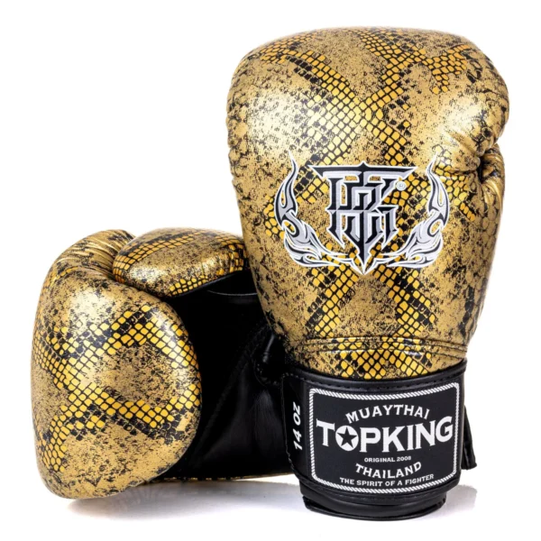 rękawice bokserskie top king super star snake air złote